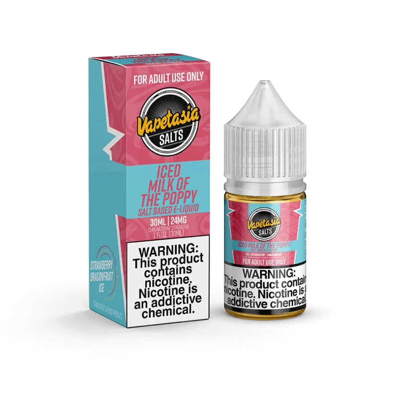 VAPETASIA EJUICE SALTS - ICED MILK OF POPPY - 30ML