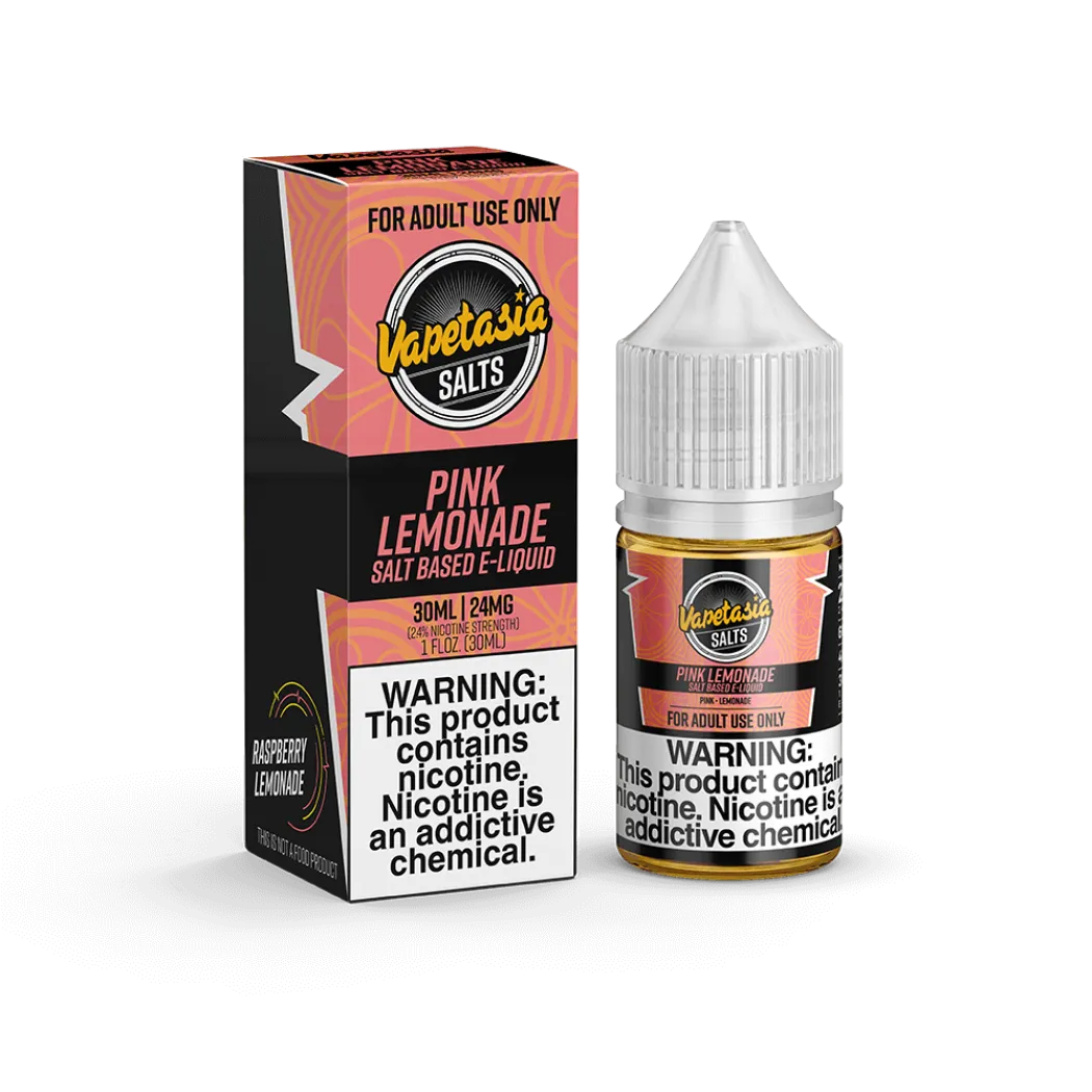 VAPETASIA EJUICE SALTS - PINK LEMONADE - 30ML