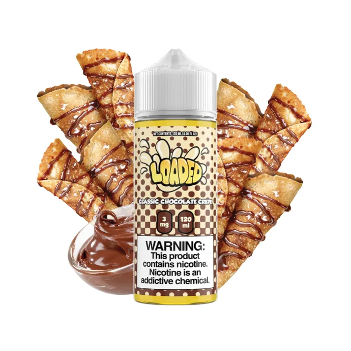 LOADED E-LIQUID - CLASSIC CHOCOLATE CREPE - 120ML LOADED E-LIQUID - CLASSIC CHOCOLATE CREPE - 120ML