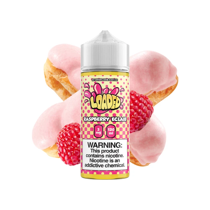 LOADED E-LIQUID - RASPBERRY ECLAIR - 120ML LOADED E-LIQUID - RASPBERRY ECLAIR - 120ML